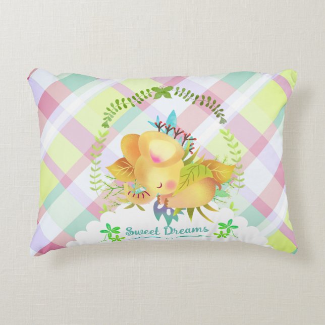 Almofada Decorativa Doces Sonhos Elefante Bebê Blanket (Frente)