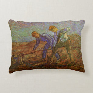 Almofada Decorativa Dois Camponeses Cavando por Vincent van Gogh