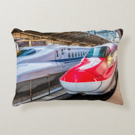 Almofada Decorativa Dois Shinkansen na Estação de Tóquio