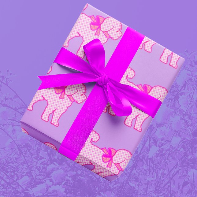 Almofada Decorativa Doodal Rosa Lavanda Cachorro Bonito (Pink polka dot Doodle Puppies on a lavender background for a cheery wrapping paper!)