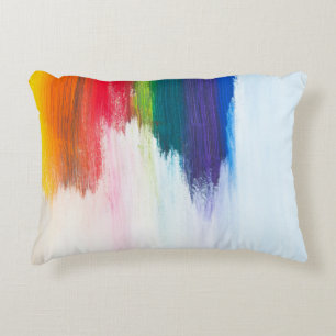 Almofada Decorativa Dor de abstrato amarelo, laranja, vermelha, verde 