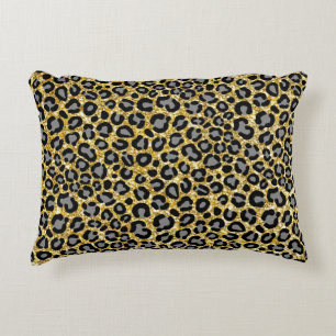 Almofada Decorativa Dourada Leopard Pattern Girly Cheetah Impressão