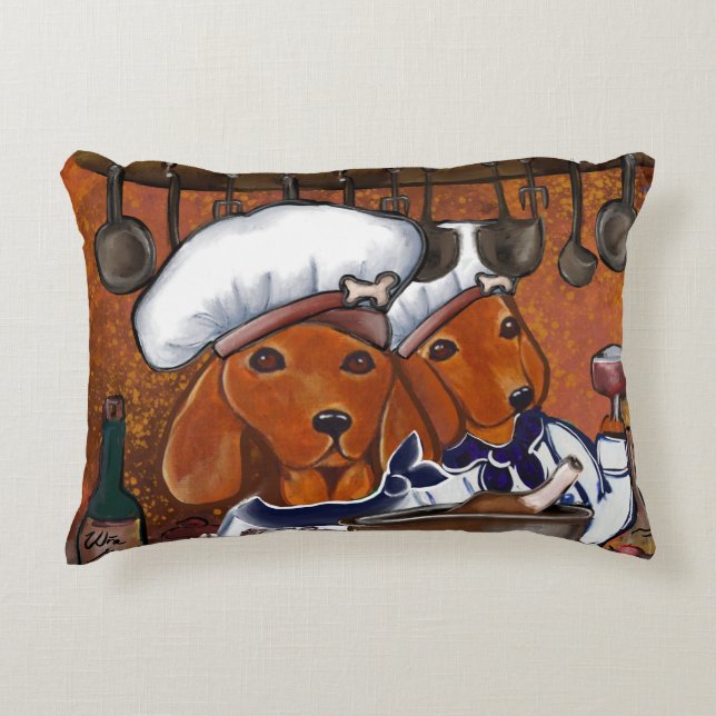 Almofada Decorativa Doxies Vermelhas (Frente)