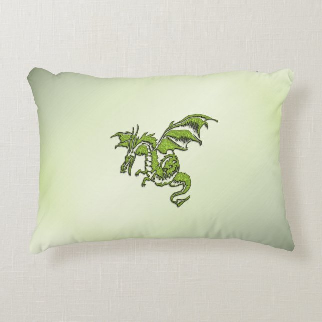 Almofada Decorativa Dragão Lutador Verde (Frente)