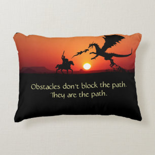 Almofada Decorativa Dragão vs Knight Inspirational Motivational