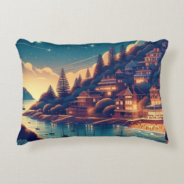 Almofada Decorativa Dreamy Coastal Night (Frente)