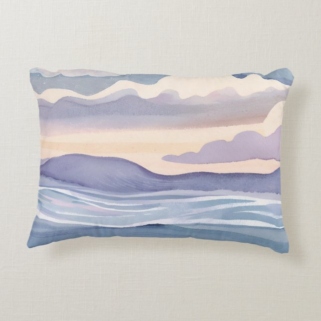 Almofada Decorativa Dreamy Ocean Waves | Watercolor (Verso)