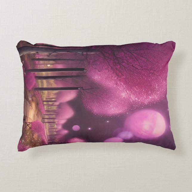 Almofada Decorativa Dreamy Pink Nightscape (Frente)