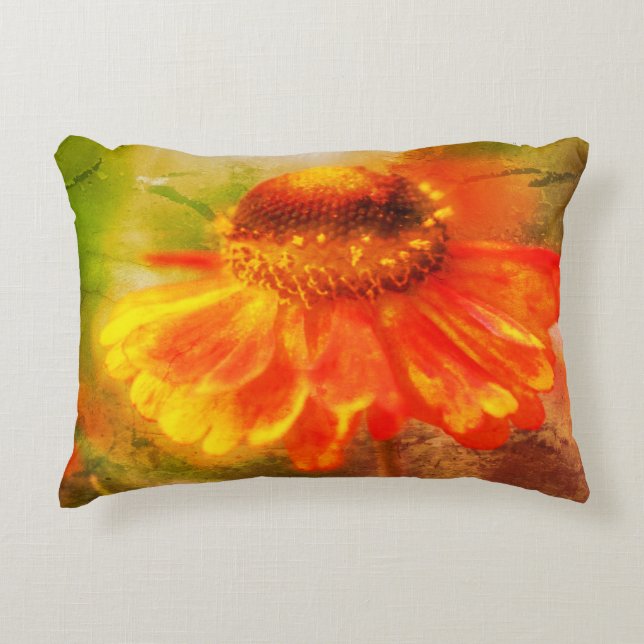 Almofada Decorativa Dreamy Zinnia Flower Abstrato (Frente)