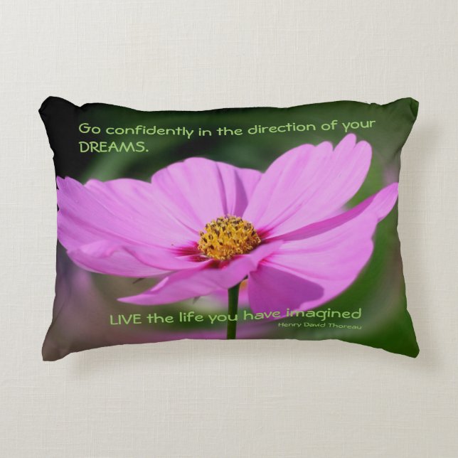 Almofada Decorativa Drew Cota Cosmos Flower Inspirational  (Frente)