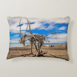 Almofada Decorativa Driftwood trabalho de arte em Hokitika Beach, Nova