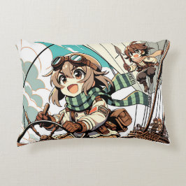 Almofada Decorativa Duas garotas velejam um navio