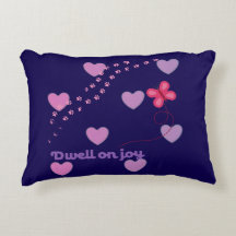 dwell on joy hearts and paw prints accent pillow