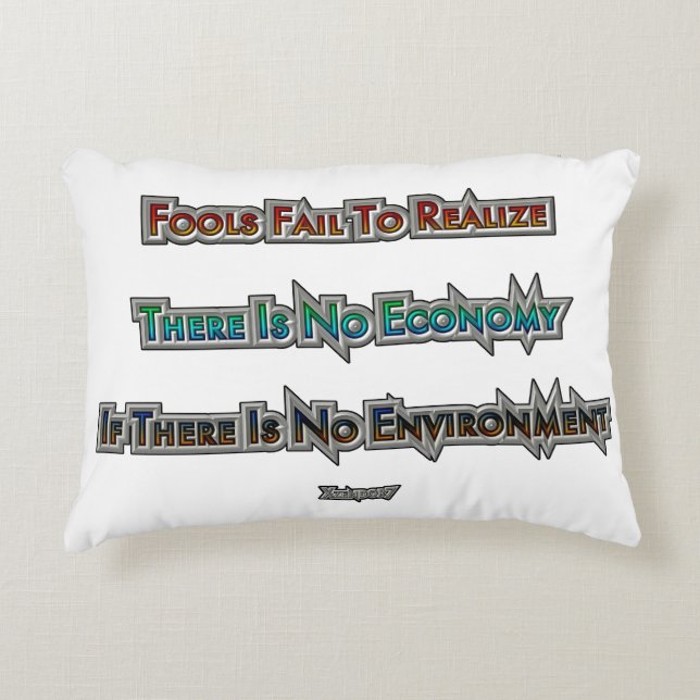Almofada Decorativa Economia vs Ambiente (Frente)