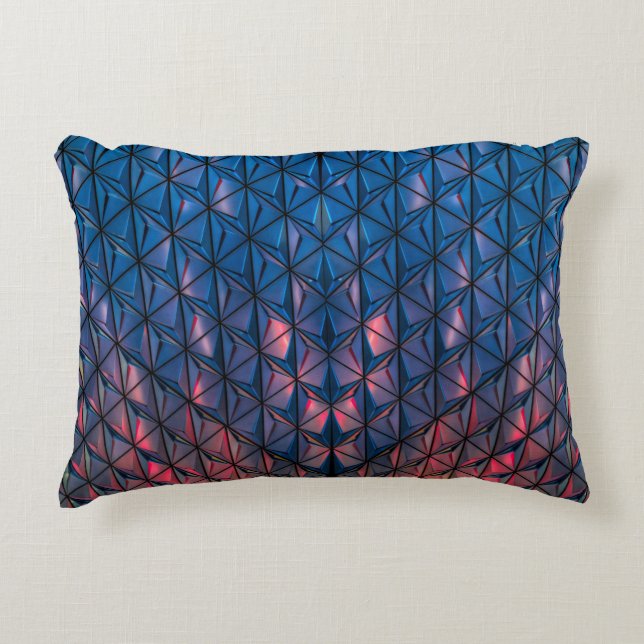 ALMOFADA DECORATIVA EDIFÍCIO CUBISTA AZUL E VERMELHO (Frente)
