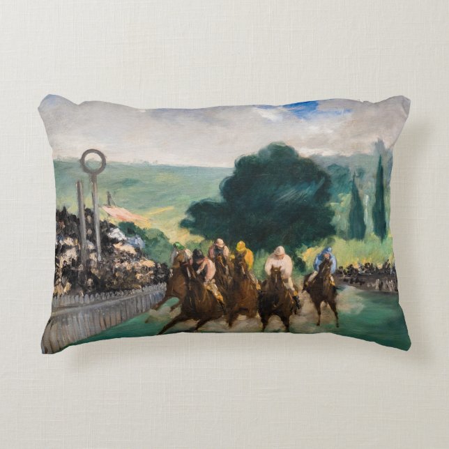 Almofada Decorativa Edouard Manet - As Corridas em Longchamp (Frente)