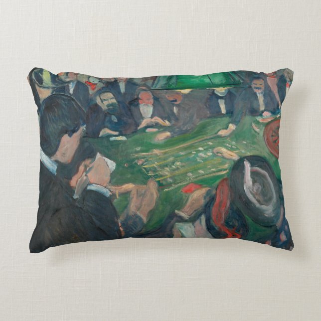 Almofada Decorativa Edvard Munch - Na Mesa Roulette (Frente)