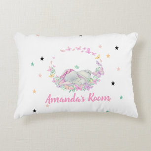 Almofada Decorativa Elefante Bebê, Borboletas, Estrelas