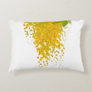Almofada Decorativa Elegância Dourada Cascata Ensolarada Flor de Ouro