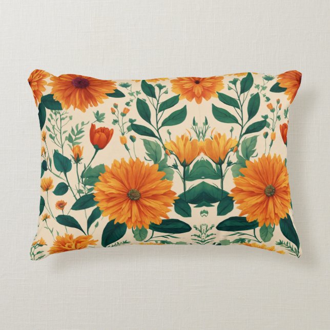 Almofada Decorativa Elegância florescente: Travesseiro decorativo Flor (Frente)