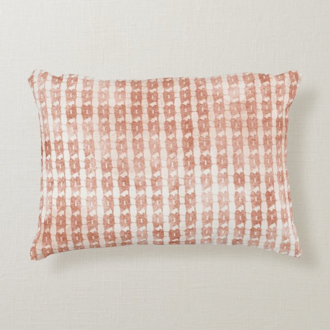 Almofada Decorativa Elegant, Rose Gold Checkered Pattern (Frente)