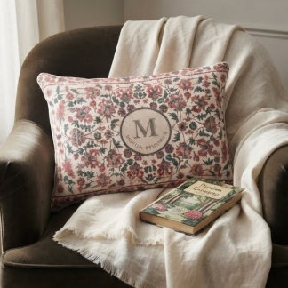 Almofada Decorativa Elegant Vintage Persian Floral Warm Terra-Cotta