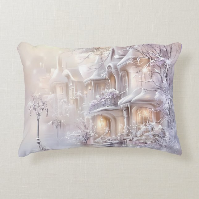 Almofada Decorativa Elegant White Christmas Accent Pillow (Frente)
