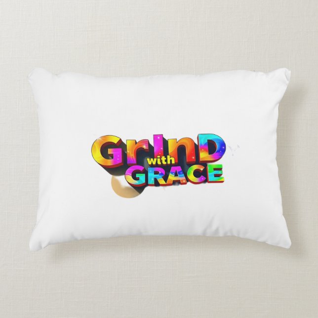 Almofada Decorativa Elegante Ambition: Grind with Grace (Frente)