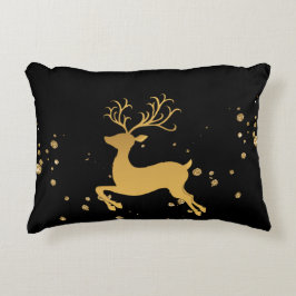 Almofada Decorativa Elegante Black e Dourado Rudolph