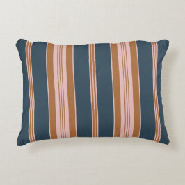 Almofada Decorativa Elegante listra de marcação rosa marrom azul naval