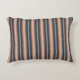 Almofada Decorativa Elegante Listra de Ticking Azul Marinho Rosa