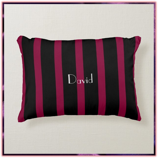 Almofada Decorativa Elegante Masculina Preta Striped (Criador carregado)