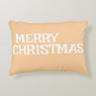 ALMOFADA DECORATIVA ELEGANTE MODERNO COM COR DE PÊSSEGO NATAL FELIZ