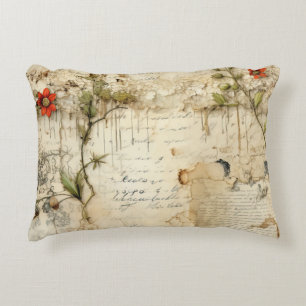 Almofada Decorativa Elegante Nota de Amor Floral Vintage