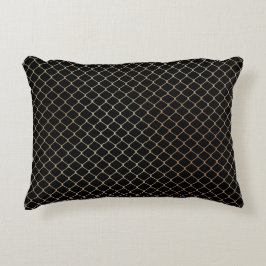 Almofada Decorativa Elegante Padrão de Corrente de Cerca de Ouro Moder