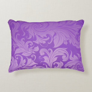 Almofada Decorativa elegante, roxo, vintage, floral, damasco, bonito