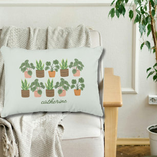 Almofada Decorativa Elegante Script Personalizado do Lover de Plantas