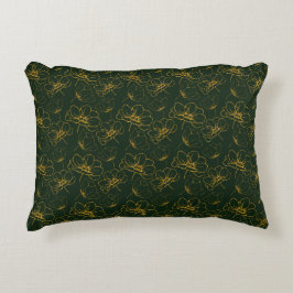 Almofada Decorativa Emerald Green e Dourado Travesseiro decorativo lom