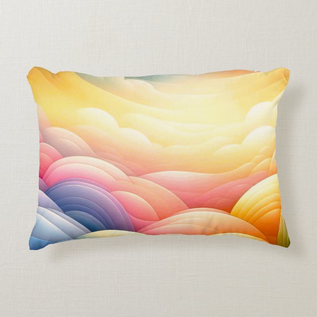 Almofada Decorativa Encontrar a paz nas coludes do Sonho Puffy (Frente)