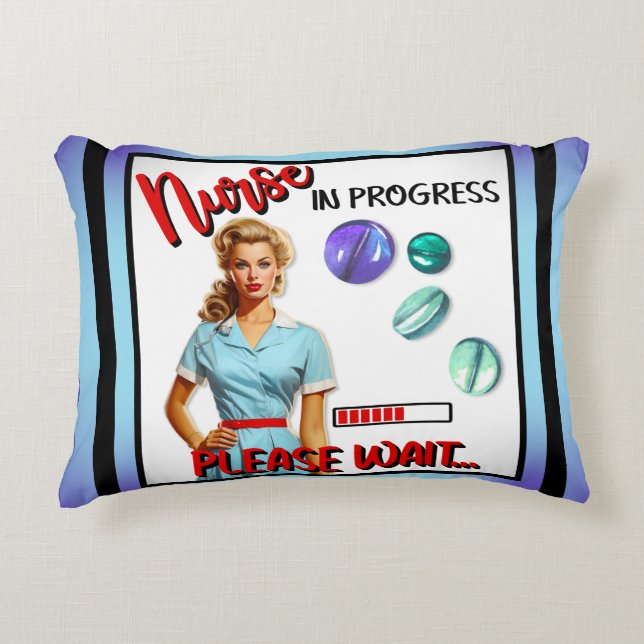 Almofada Decorativa Enfermeira Nostálgica Enfermeira Em Andamento (Frente)