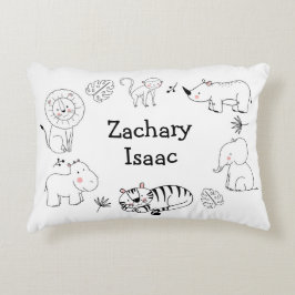 Almofada Decorativa Enfermeiro de Meninos Safari da Selva Moderna e Bo