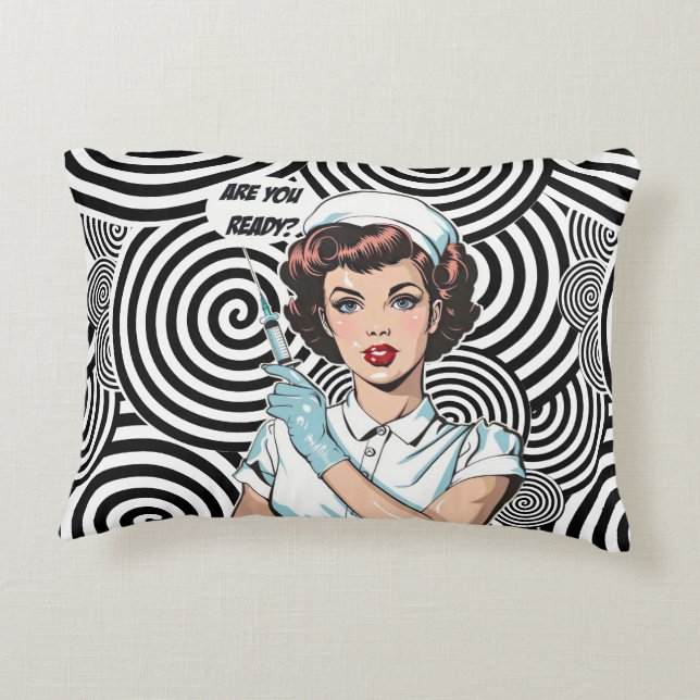 Almofada Decorativa Enfermeiro Retro Pin-Up (Verso)