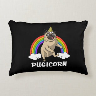 Almofada Decorativa Engraçada Pugicorn Pug Cão Unicorn Coce Pet
