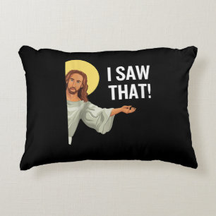 Almofada Decorativa Engraçado Jesus Meme Eu Vi Que Christian Cote Deus