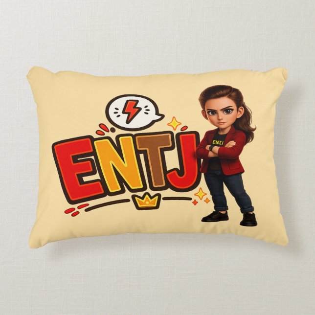 Almofada Decorativa ENTJ — A Conquistadora Visionária (Frente)