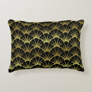 Almofada Decorativa Escala elegante Dourado preta de Deco dos escudos