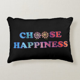 Almofada Decorativa Escolha Felicidade Arco-Íris