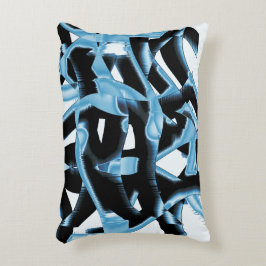 Almofada Decorativa Escórias ou fitas azuis e pretas destruídas