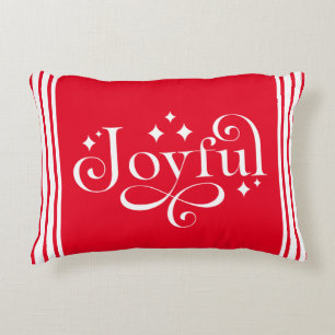 Almofada Decorativa Escrita Alegre Tradicional de Natal Red Lumbar