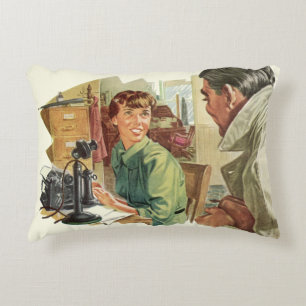 Almofada Decorativa Escritório de negócios vintage, CEO chefe e secret
